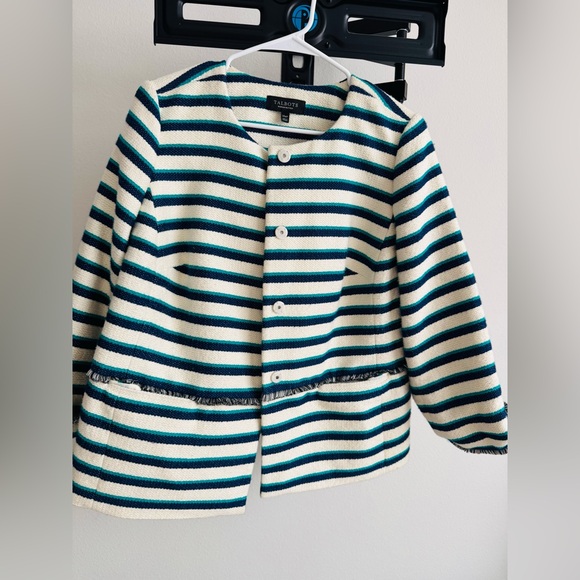 Talbots Striped Blue and White Jacket - Picture 9 of 11